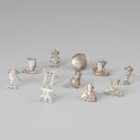 11-piece set of place / menu card holders (Japan Kichigoro Uyeda) silver.