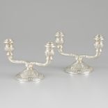 2-piece set of table candlesticks silver.