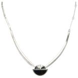 Sterling silver necklace with spectrolite by Zoltan Popovits for Lapponia.