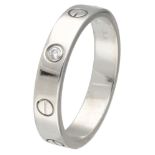 Cartier 'Love' 18K. white gold band ring set with approx. 0.02 ct. diamond.