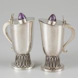 2-piece set of water & wine jugs silver.