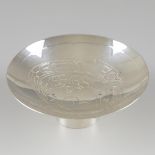 Presentation dish / bowl on a silver foot.