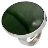 Sterling silver ring with nephrite jade by Danish designer N.E. From.