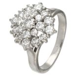 14K. White gold entourage ring set with approx. 1.26 ct. diamond.