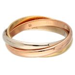 Vintage 18K. tricolor gold Les Must de Cartier 'Trinity' ring.