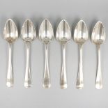 6-piece set dinner spoons "Haags Lofje" silver.