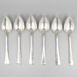 6-piece set dinner spoons "Haags Lofje" silver.