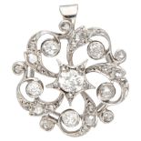 Antique sterling silver pendant set with approx. 0.84 ct. diamond.