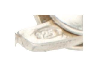 Sterling silver set of necklace, bracelet and earclips with meander motif by Scandinavian designer V - Image 8 of 8