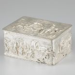 Silver biscuit box.