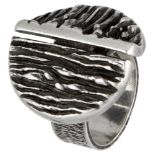 Sterling silver modernist Danish design ring.
