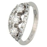 18K. White gold ring set with approx. 0.88 ct. diamond.