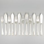 12-piece set of silver fish cutlery.