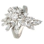 14K. White gold ring set with approx. 0.87 ct. diamond.