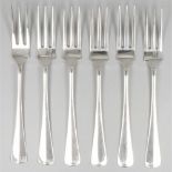 6-piece set of forks ''Haags Lofje'' silver.