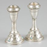 2-piece set judaica candlesticks silver.