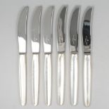 6-piece set dinner knives ''model Jeunesse'' silver.