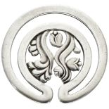 Sterling silver no.267 money clip with floral motif by Sigvard Bernadotte for Georg Jensen, approx.