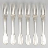 Set of 6 forks Christofle, model Vendome, silver.