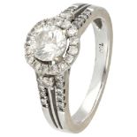 18K. White gold shoulder ring set with approx. 0.94 ct. diamond.