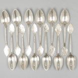 12-piece set silver coffee spoons.