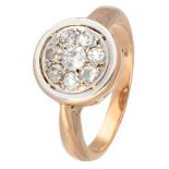 14K. Rose gold cluster ring set with approx. 0.33 ct. diamond.