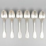 Set of 6 spoons Christofle, model Vendome, silver.