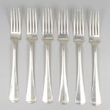 6-piece set dinner forks ''Haags Lofje'' silver.