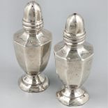 2-piece set of salt & pepper shakers silver.
