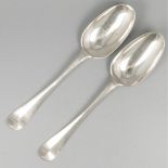 2-piece set dinner spoons (Kampen, Anthony van Laer 1710-1753) silver.