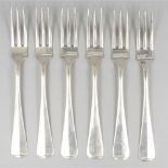 6-piece set of forks ''Haags Lofje'' silver.