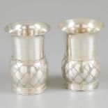 2-piece set drinking cups silver.