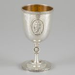 Wine chalice on foot, silver.
