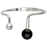 Sterling silver cuff bracelet with onyx by Danish designer N.E. From.