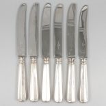 6-piece set dinner knives ''Haags Lofje'' silver.