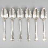 6-piece set dinner spoons "Haags Lofje" silver.