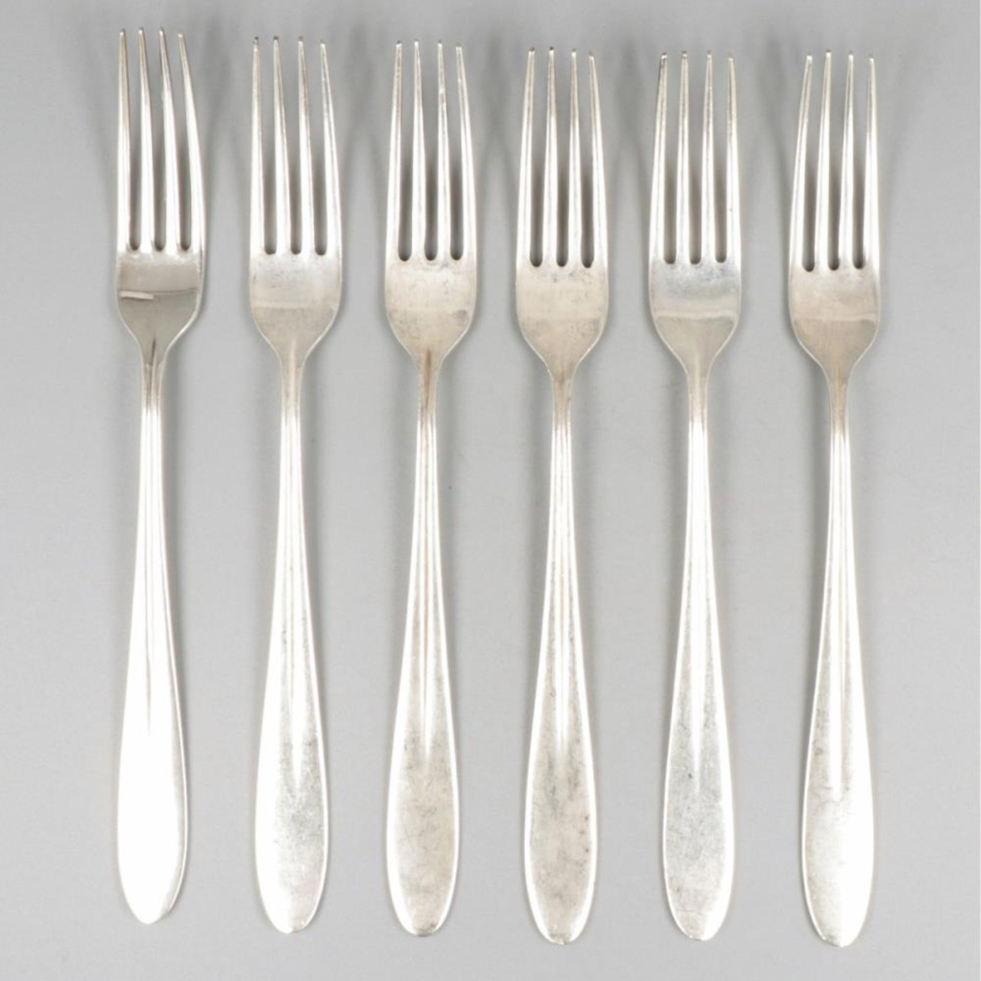 6-piece set dinner forks silver.