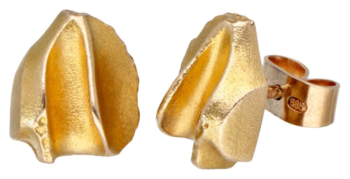 14K. Yellow gold ear studs by Finnish designer Björn Weckström for Lapponia.