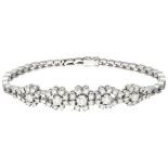 18K. White gold entourage bracelet set with approx. 2.45 ct. diamond.