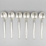 6-piece set of breakfast spoons ''model Jeunesse'' silver.