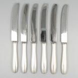 6-piece set dinner knives silver.