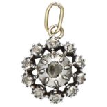 835 Silver cluster pendant set with rose cut diamonds.