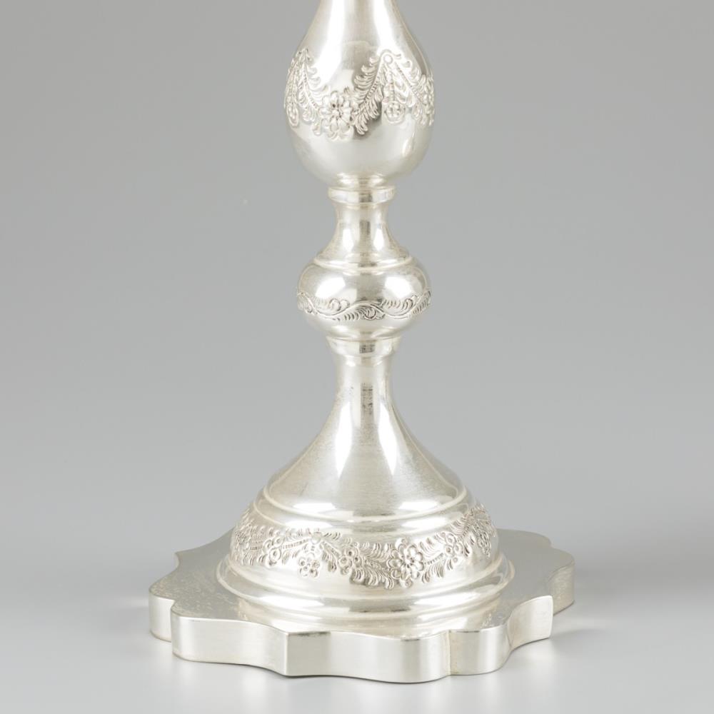 2 piece set of candlesticks (London, A. Taite & Sons Ltd) silver. - Image 3 of 6