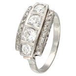 Vintage 14K. white gold ring set with approx. 0.68 ct. diamond.