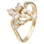 14K. Yellow gold ring set with approx. 0.55 ct. diamond.