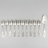 10-piece set of coffee spoons & sugar scoop silver.