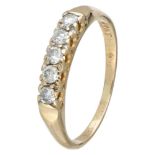 14K. Yellow gold alliance ring set with approx. 0.25 ct. diamond.