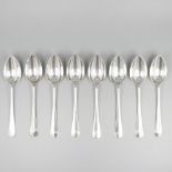 8-piece set breakfast spoons "Haags Lofje" silver.