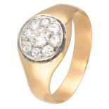 Vintage 14K. yellow gold cluster ring set with approx. 0.75 ct. diamond.