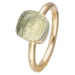 18K. Bicolor gold Pomellato 'Baby Nudo' ring set with prasiolite.